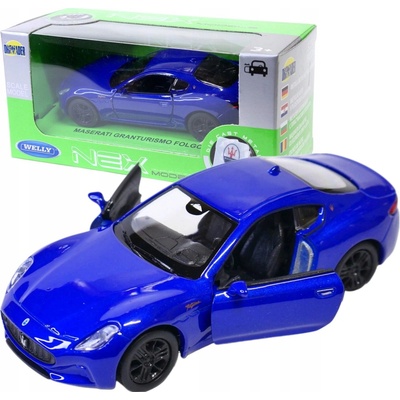 Welly Maserati GranTurismo Folgore kovový model39 Nex modrý 1:34