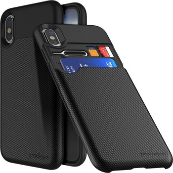 Prodigee Undercover Case - хибриден кейс с място за карти за iPhone XS, iPhone X (черен)
