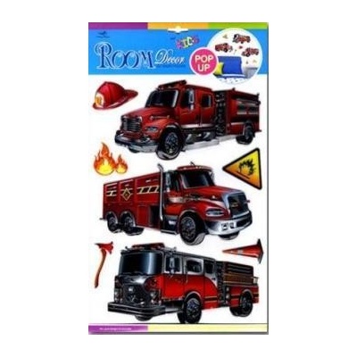 IMPOL TRADE 3D samolepky hasičské vozidlá SLK-1056 rozmer 41 x 29 cm