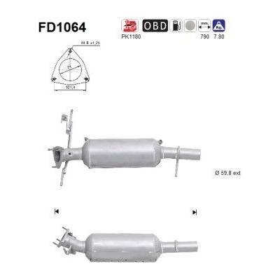 Filtr sazových částic, výfukový systém AS FD1064
