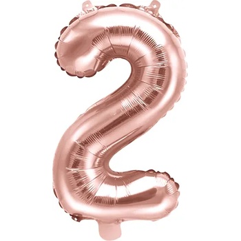 Image 1 of PartyDeco Балон от фолио Mini - число 2 розово златен