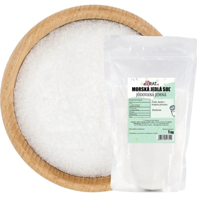 eBrat Morská jedlá soľ jódovaná jemná 1kg