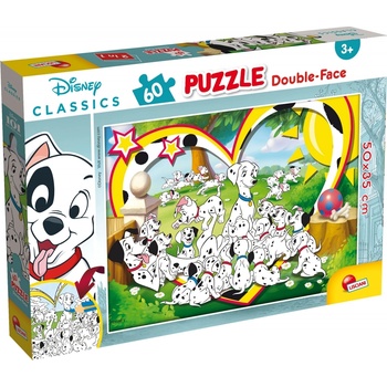 Lisciani Двулицев пъзел Lisciani - 101 Далматинци, 60 части (LI86528)