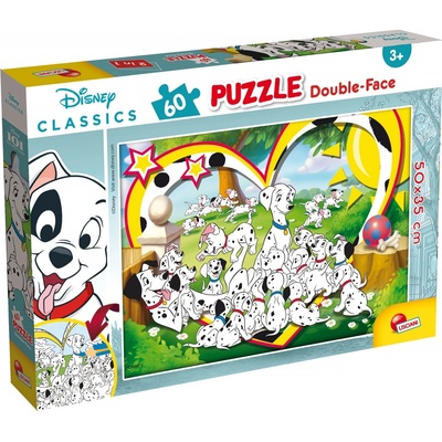 Lisciani Двулицев пъзел Lisciani - 101 Далматинци, 60 части (LI86528)