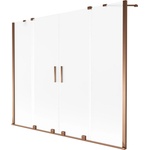 Mexen Velar Duo параван за вана, двукрил, плъзгащ се, 200 x 150 cm, матов, розово злато - 896-200-000-32-60 (896-200-000-32-60)