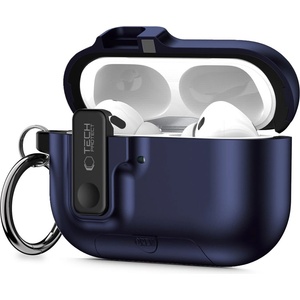 Tech-Protect Твърд калъф с карабинер за слушалки Apple AirPods Pro 3 от Tech-Protect Slim Hook - Navy Blue (5906302333295)