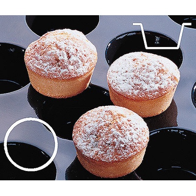 Contacto Silikonová forma na 40 muffinů o průměru 51 mm 6690/051 černá