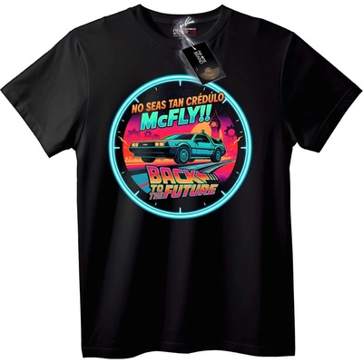 NOONEBRAND Тениска McFly от Завръщане в Бъдещето - 7XL, Black