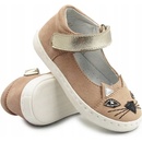 Mido baleríny pre dievčatá s mačiatkom trblietky kožené