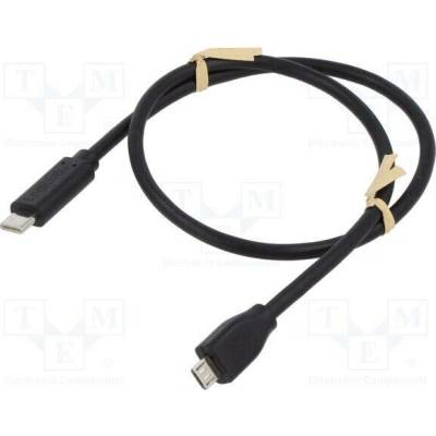 Logilink CU0196 USB 2.0, USB B micro vidlice,USB C vidlice, 0,5m, černý