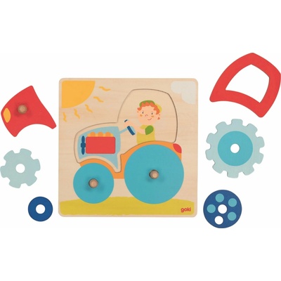 Goki puzzle Traktor 6 dielikov 57702