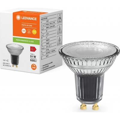 Ledvance LED žárovka GU10 7,9W = 51W 650lm 3000K Teplá bílá 120° DIM