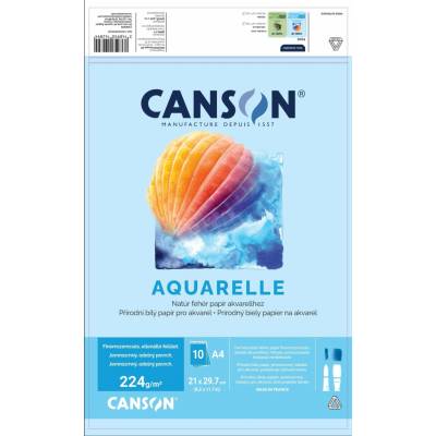 Canson akvarelový blok CP 224 g/m² 10 listov A4 lepený