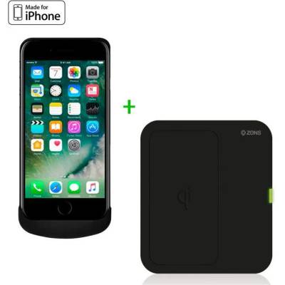 ZENS Wireless Charging Case plus Wireless Charger Bundle - комплект док станция и кейс за безжично захранване за iPhone 8, iPhone 7