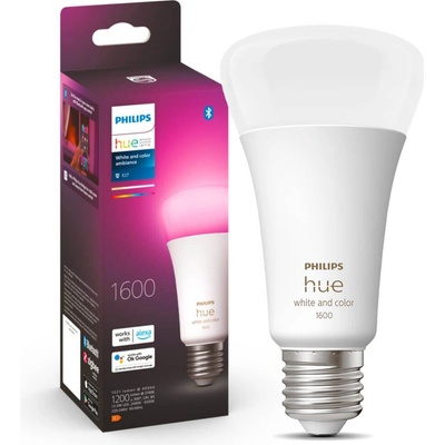Philips Hue LED žárovka 1x13,5W E27 1600lm 2000-6500K RGB White and color Ambiance, stmívatelné, Hue Switch, bílá – Hledejceny.cz