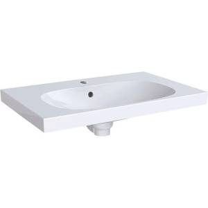 Geberit Acanto - Умивалник 75x48 см, отвор за смесител, с преливник, с KeraTect, бял 500.622. 01.8 (500.622.01.8)