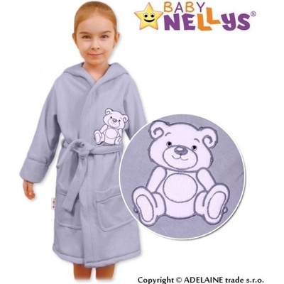 Baby Nellys Dětský župan Medvídek Teddy bear šedý
