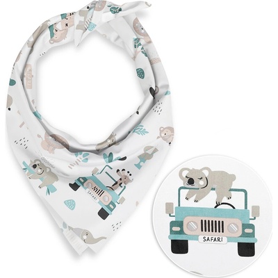 Biante detská šatka Sandra SA-477 Sivobéžové zvieratká v Safari