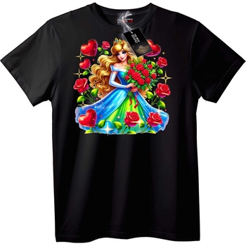 NOONEBRAND Тениска с принцеса и рози - 3XL, Black