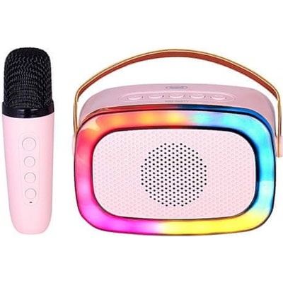 Trevi Karaoke XR 8A01 miniparty Karaoke speaker ružová bezdrôtový mikrofón Disco light osvetlenie