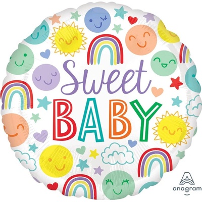Anagram Fóliový balónek kulatý Sweet Baby 43 cm