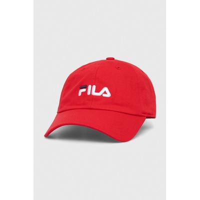 Fila Памучна шапка с козирка Fila Bangil в червено с апликация (FCU0070)