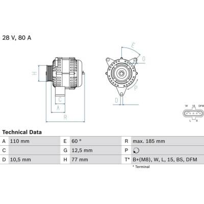 Generátor BOSCH 0 986 042 360 (0986042360)