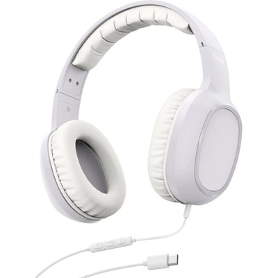 Hama USB-C slúchadlá s mikrofónom Fun C, uzavretá, biela