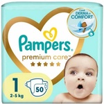 Pampers Бебешки пелени Pampers Premium Care - Размер 1, 2-5 kg, 50 броя (1100017445) - ozone
