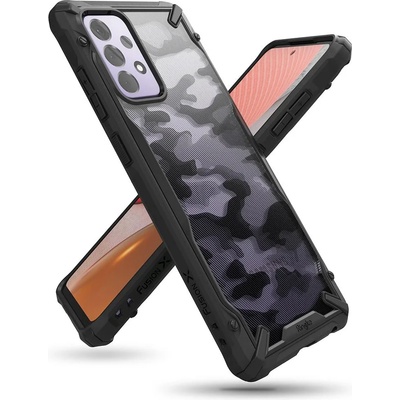 Ringke Противоударен Хибриден Калъф за Samsung A72, Ringke Fusion X Camo, Черен (8809785453849)