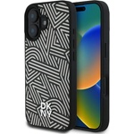 DKNY Калъф DKNY PU Leather Crosswalk Pattern, съвместим с Magsafe Case за iPhone 16, черно-бял