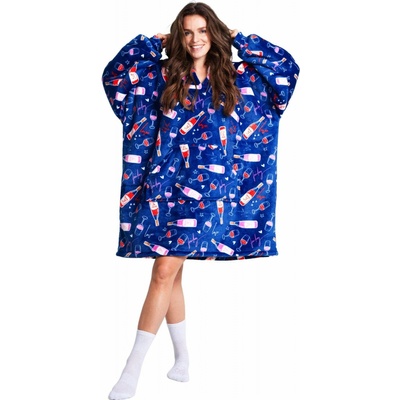 Noxxiez Hrejivá televízna mikinová deka s kapucňou pre teenagerov a dospelých Víno