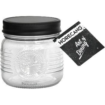 Horecano OLD FASHIONED-Буркан с метална винтова ЧЕРНА капачка 250ml (212957-BL-SS4) (0103254)