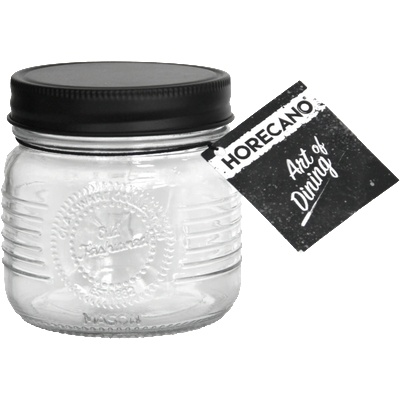 Horecano OLD FASHIONED-Буркан с метална винтова ЧЕРНА капачка 250ml (212957-BL-SS4) (0103254)