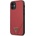 GUESS Saffiano Leather Hard Case - дизайнерски кожен кейс за iPhone 12 mini (червен)