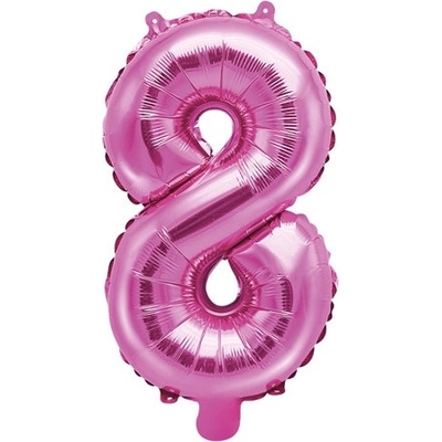 PARTYDECO Foliová číslice 8 růžová 35cm 553740