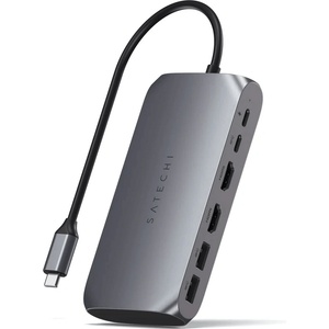 Satechi USB-C Multimedia Adapter M1 - мултифункционален USB-C хъб за свързване на допълнителна периферия за MacBook с M1 чип (тъмносив)