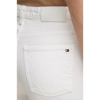 Tommy Hilfiger Дънков къс панталон Tommy Hilfiger в бяло с изчистен дизайн с висока талия WW0WW45924 (WW0WW45924)