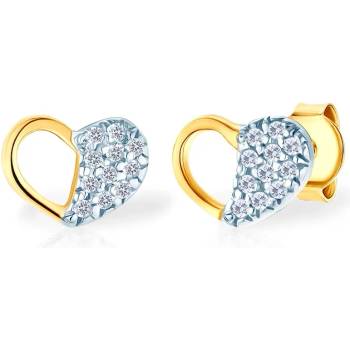 Image 1 of SAVICKI Обеци сърца Savicki: злато, циркони