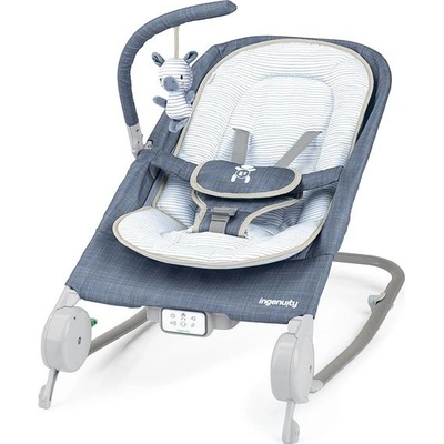 Ingenuity Ležadlo masážne vibrujúce s melódiou Happy Belly Rock-to-Bounce – Chambray