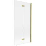 Mexen Mist параван за вана двукрила десен 90 x 150 см, прозрачен, златист мат - 8A9-090-002-55-00-P (8A9-090-002-55-00-P)