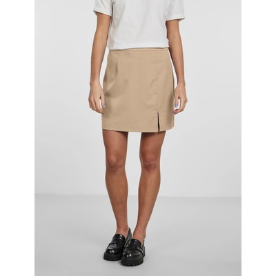 Pieces Бежова дамска мини пола с разрез Pieces Thelma Pieces | Bezhov | ЖЕНИ | M
