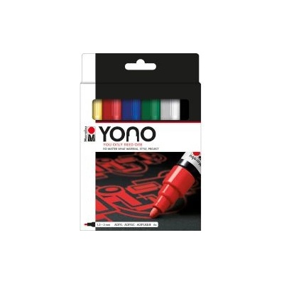 Marabu Аркрилен маркер Yono 6 основни цвята