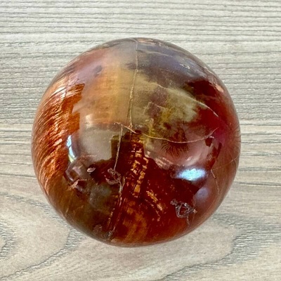 Nefertitis Zkamenělé dřevo koule Madagaskar 23 NF63083 - cca ø 6,7 cm, 447,2 g