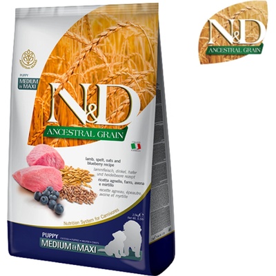 N&D Ancestral Grain Puppy Medium & Maxi Lamb & Blueberry 12 kg
