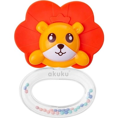 Akuku silikonové s chrastítkem Lev 44403 – Zboží Dáma