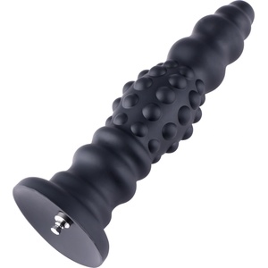 HISMITH HSA61 Dots Ripple Silicone Anal Dildo KlicLok 28.7cm Black