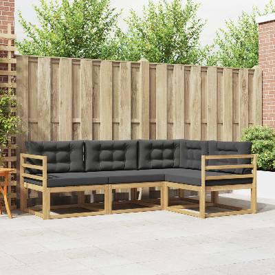 vidaXL Комплект дивани за открито 3 pcs Бяло и антрацит Полиестер (3386361)