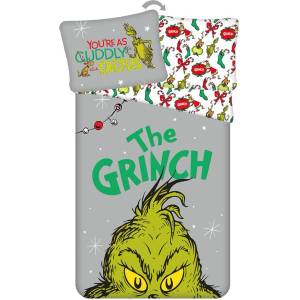 Jerry Fabrics Зелено/сиво единично памучно детско спално бельо 200x140 cm Grinch - Jerry Fabrics (26BS095)
