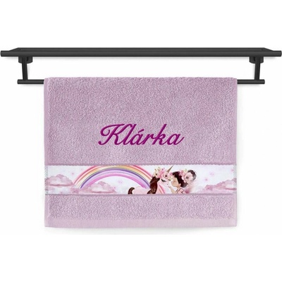 Povlečení Plus ručník se jménem na přání 30 x 50 cm duha šeříková
